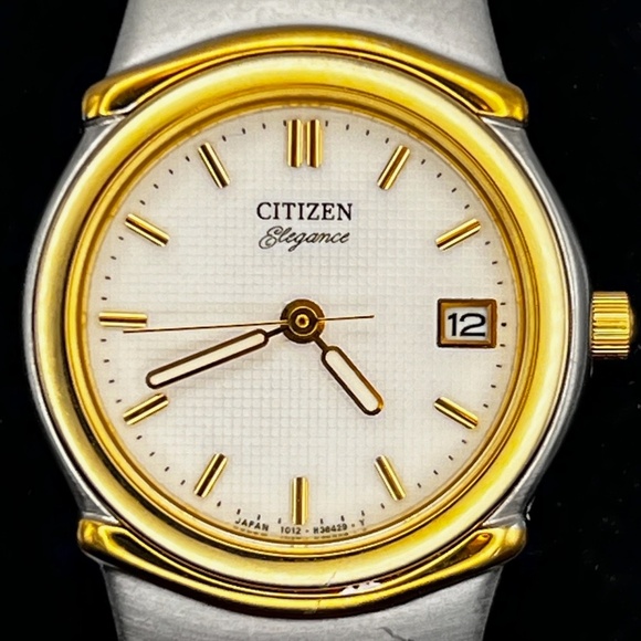 Vintage Citizen Elegance 90’s Round Gold Silver tones Ladies watch Working - Picture 8 of 11
